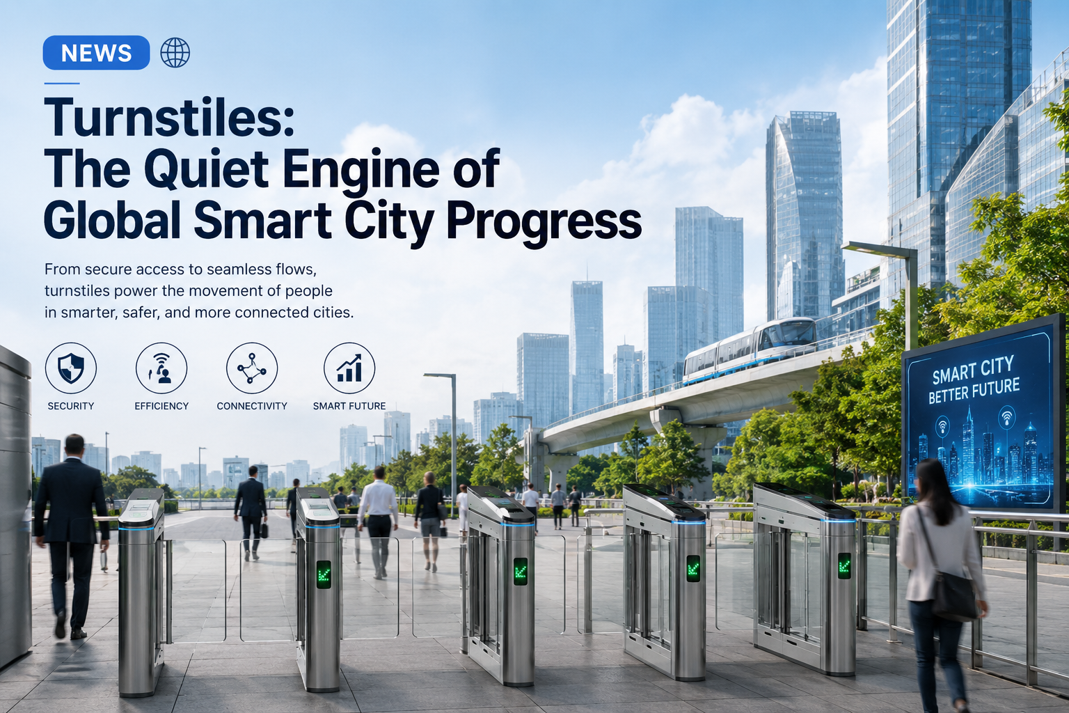 Jüngste Firmenblogs über Die Turnstile-Industrie fördert die Entwicklung globaler Smart Cities und eine sicherere und intelligentere Zugangskontrolle